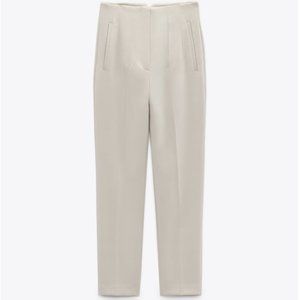 Zara Cream High Waisted Pants. Size: extra small, fits like a small